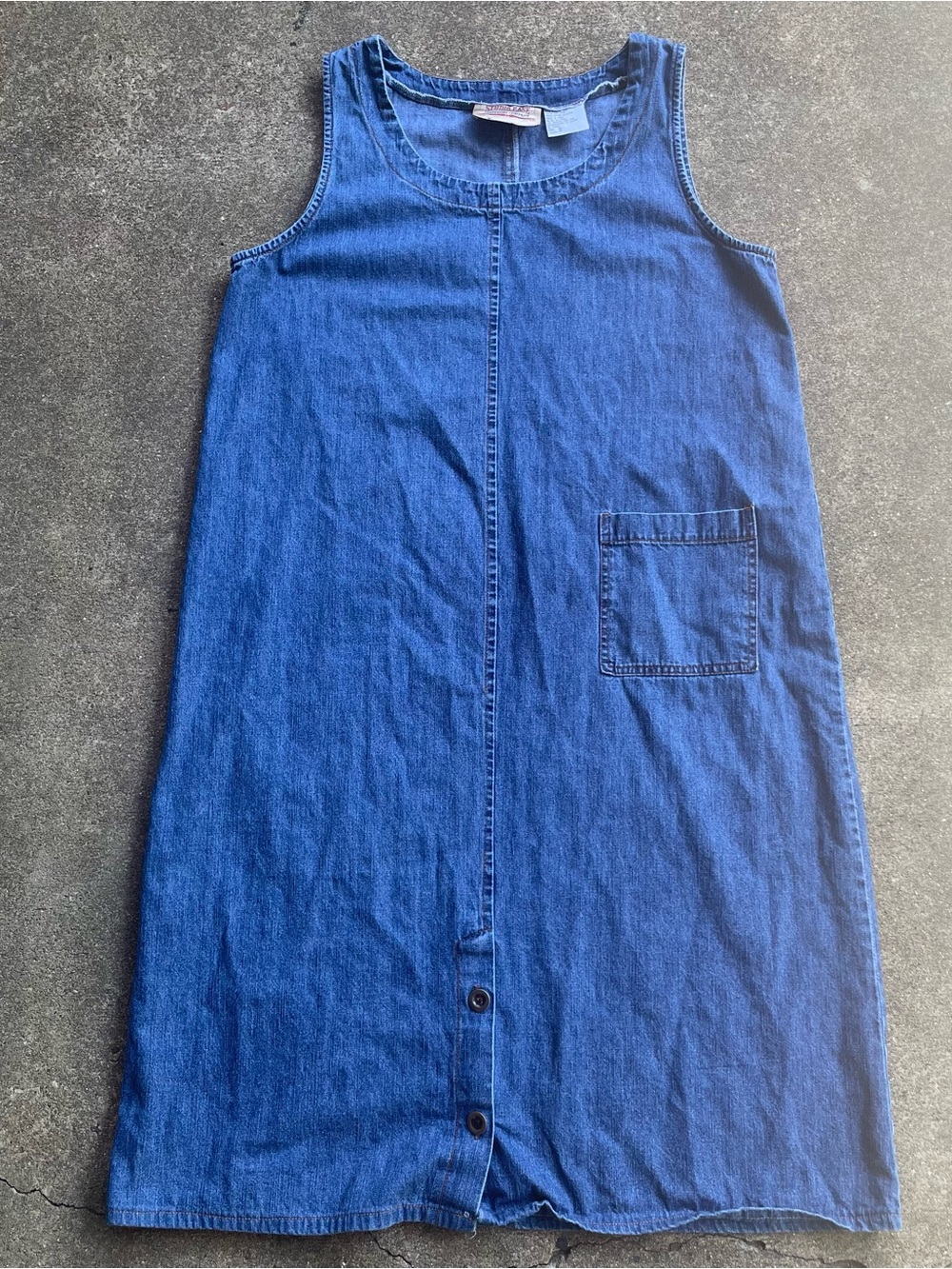 VTG 90's Denim Dress Butter Mom Cottagecore Grandma Women's 14